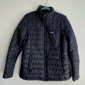 Patagonia Womens XL Radalie Jacket Black Coat Quilted Hiking Outdoor Winter Gear